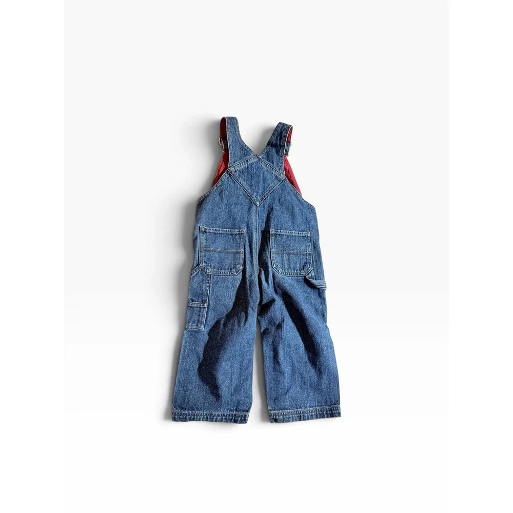 Vintage 2006 Gymboree Blu Jean overalls 2T With Airplane Patch Preowned